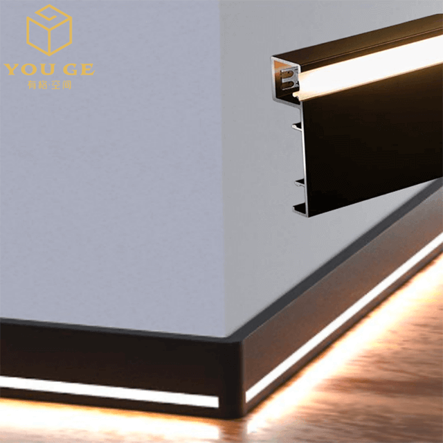 Leading Manufacturers Custom Modern Flooring Baseboard Lighting Profile Aluminum Skirting Board with LED Light