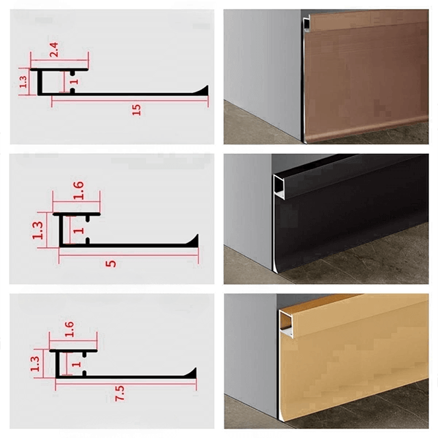 Leading Manufacturers Custom Modern Flooring Baseboard Lighting Profile Aluminum Skirting Board with LED Light