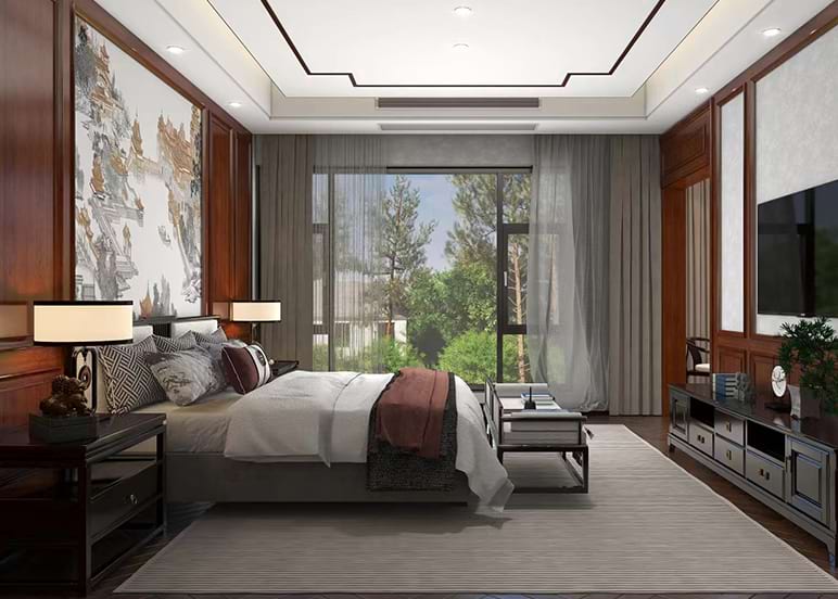 Application of wood grain series in bedroom