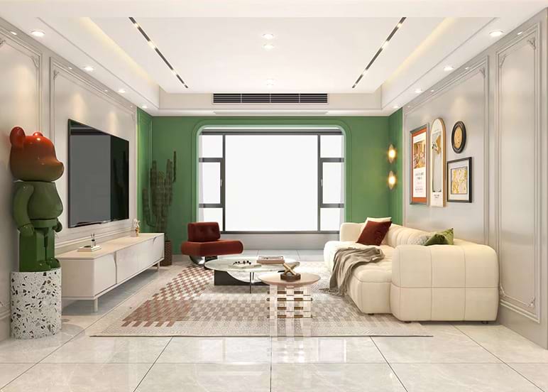 Application of solid color series in living room