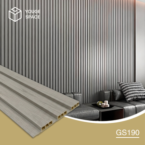 Wood Slat Panels for Wall GS190 WPC Modern Simple Wall Covering Waterproof Villa Use Slat Wall Panels