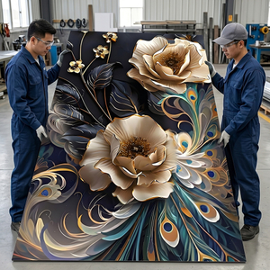 WPC 3D Printed Wall Panel Pvc Ceiling Tiles Wall Panel Print Stretch Pvc 3d Led Wallpaper for Llivingroom Walls