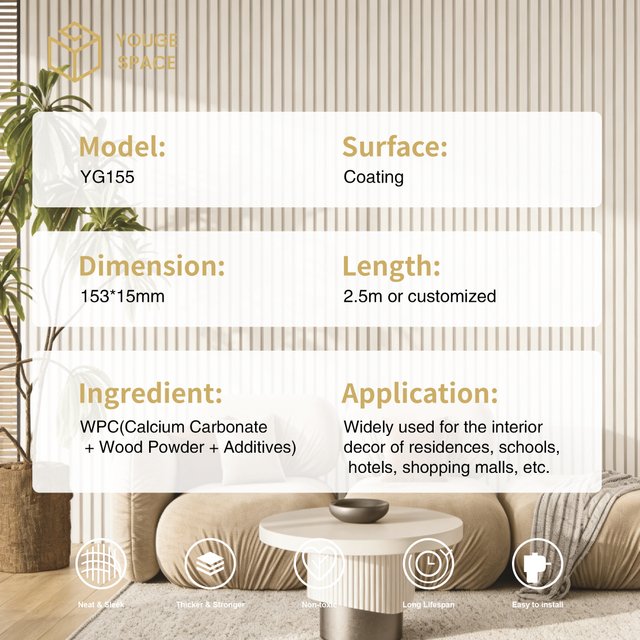 Wood Slat Panels for Wall WPC Modern Simple Wall Covering Waterproof Villa Use Slat Wall Panels