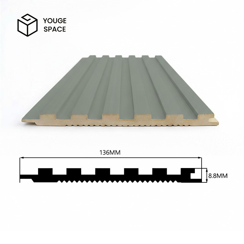 Wood Slat Panels for Wall WPC Modern Simple Wall Covering Waterproof Villa Use Slat Wall Panels