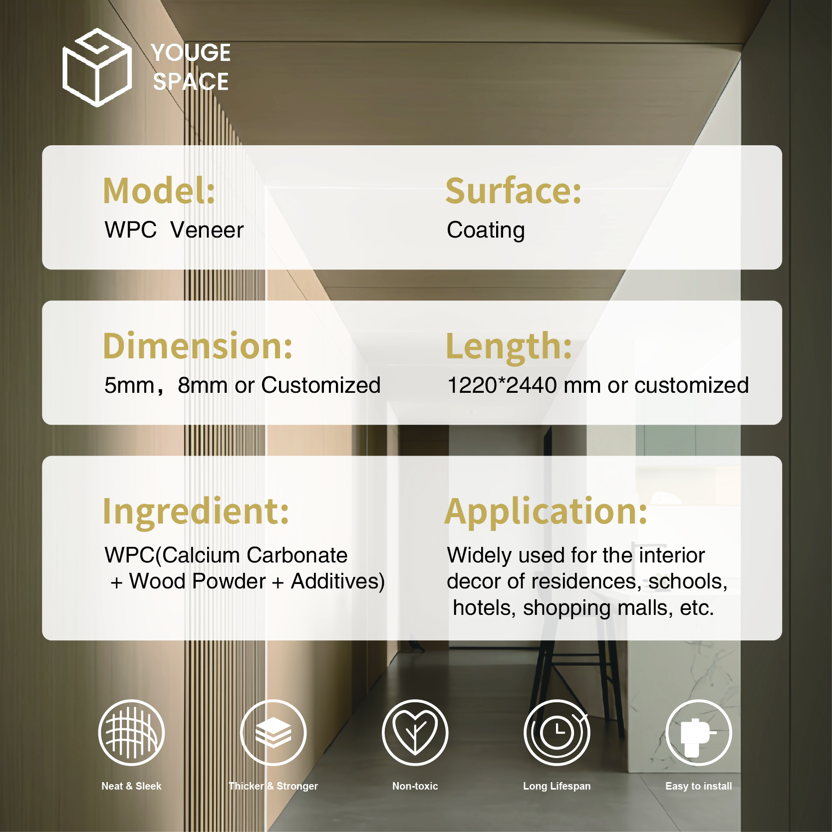 Wall Panels & Boards Factory Premium FSC Certified Waterproof Easy Installation Interior Decoration Wall Board for Living Room