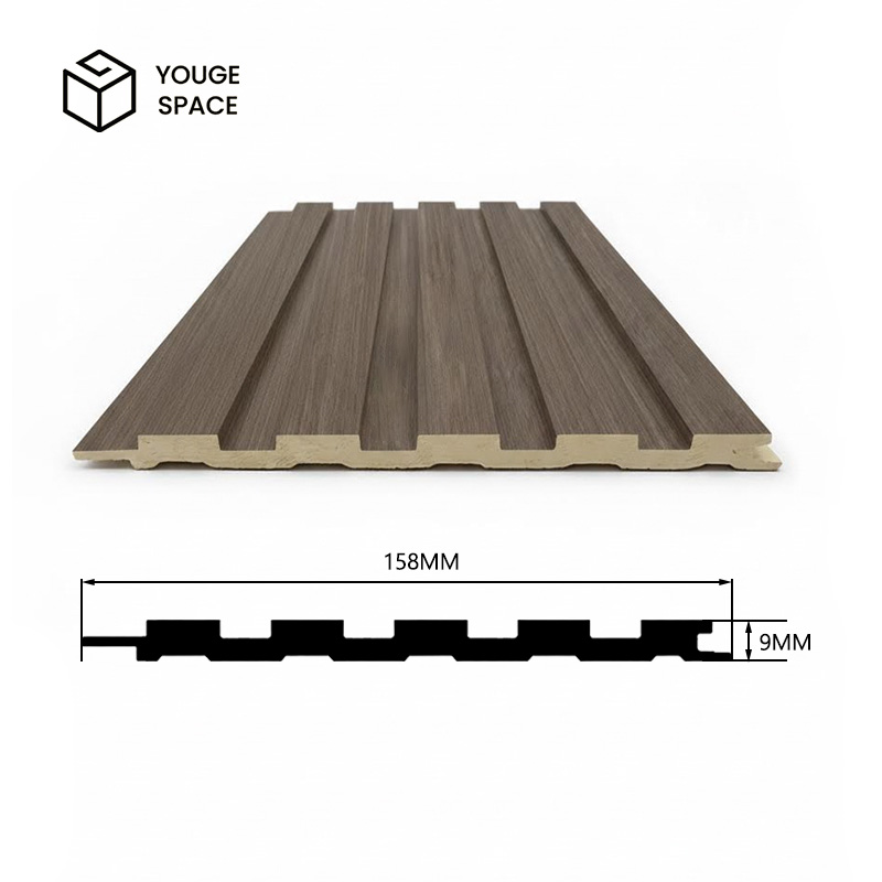 Wood Slat Panels for Wall WPC Modern Simple Wall Covering Waterproof Villa Use Slat Wall Panels