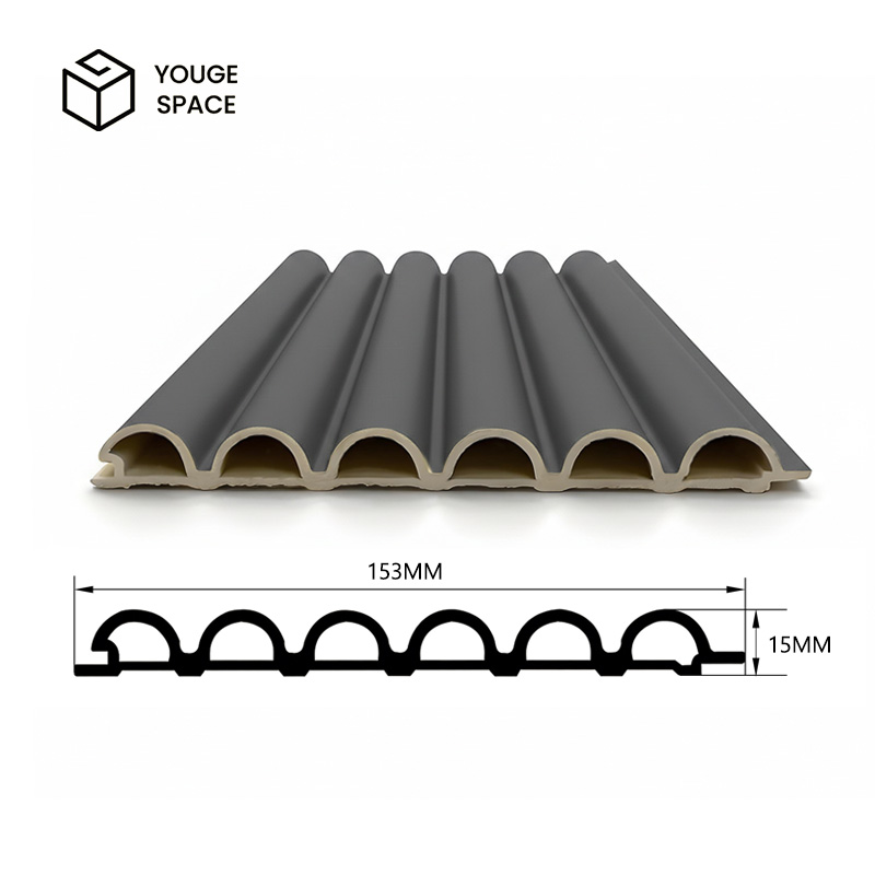 Wood Slat Panels for Wall WPC Modern Simple Wall Covering Waterproof Villa Use Slat Wall Panels