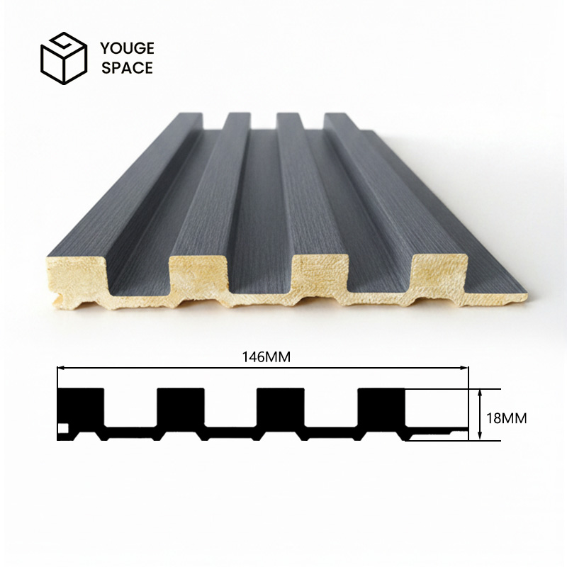 Wood Slat Panels for Wall WPC Modern Simple Wall Covering Waterproof Villa Use Slat Wall Panels