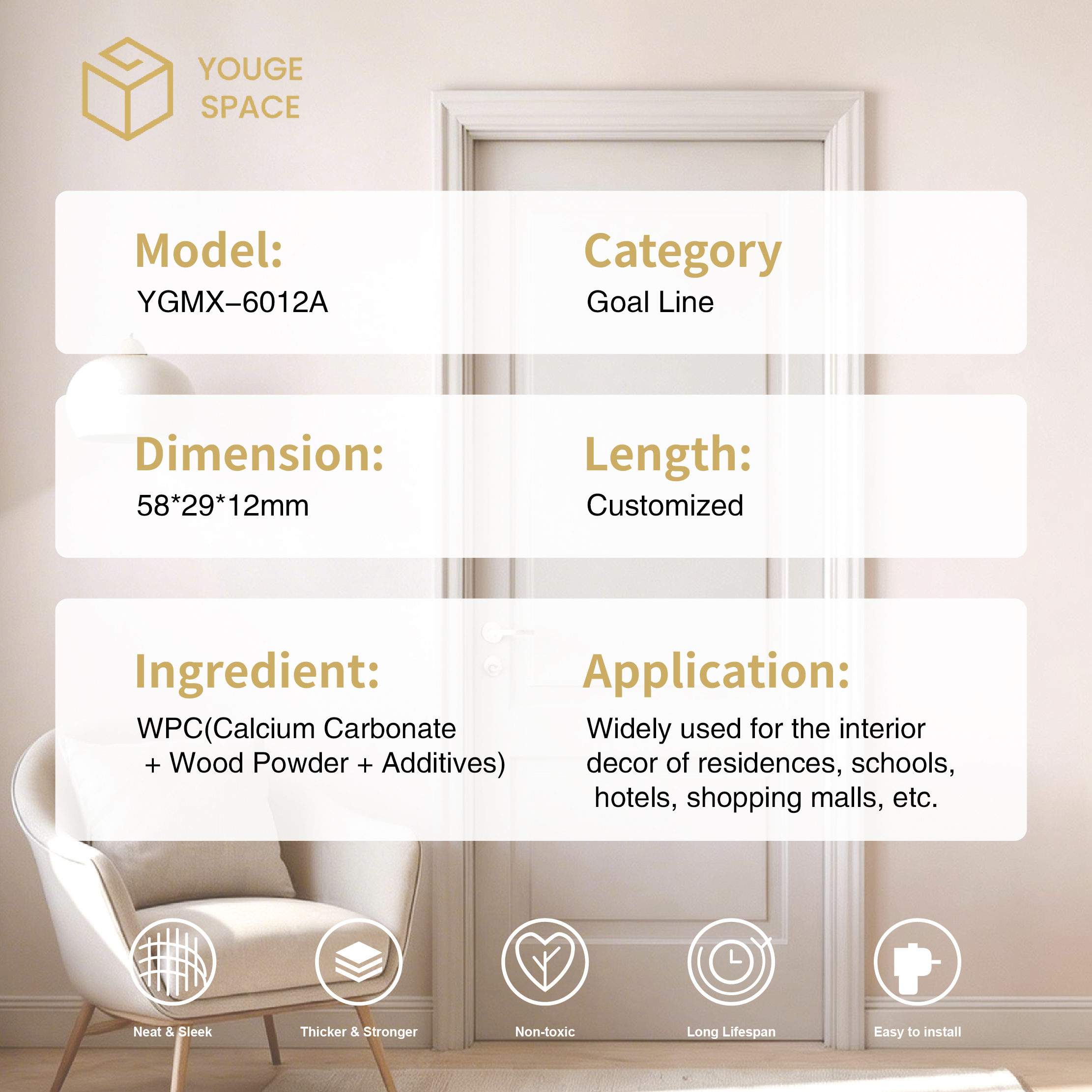 Construction Door Trim Suitable For Apartment And Villa