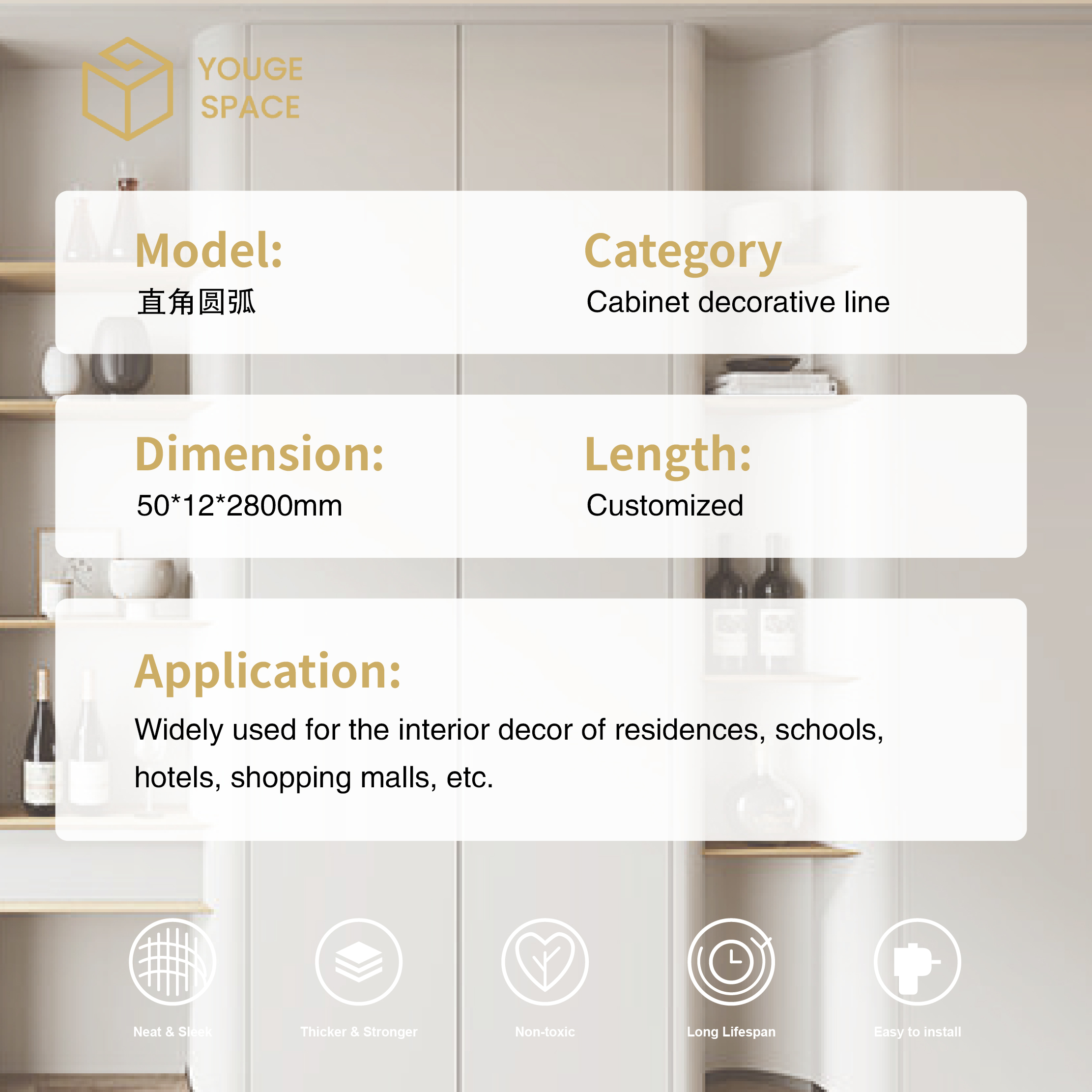 Cabinet Decorative Trim Practical Furniture Protection and Decor